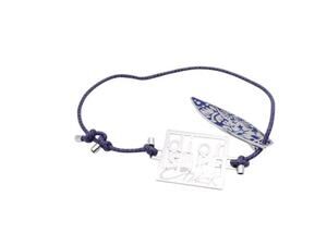 6881 - Christian Dior Surf Capsule Cord Bracelet Silver